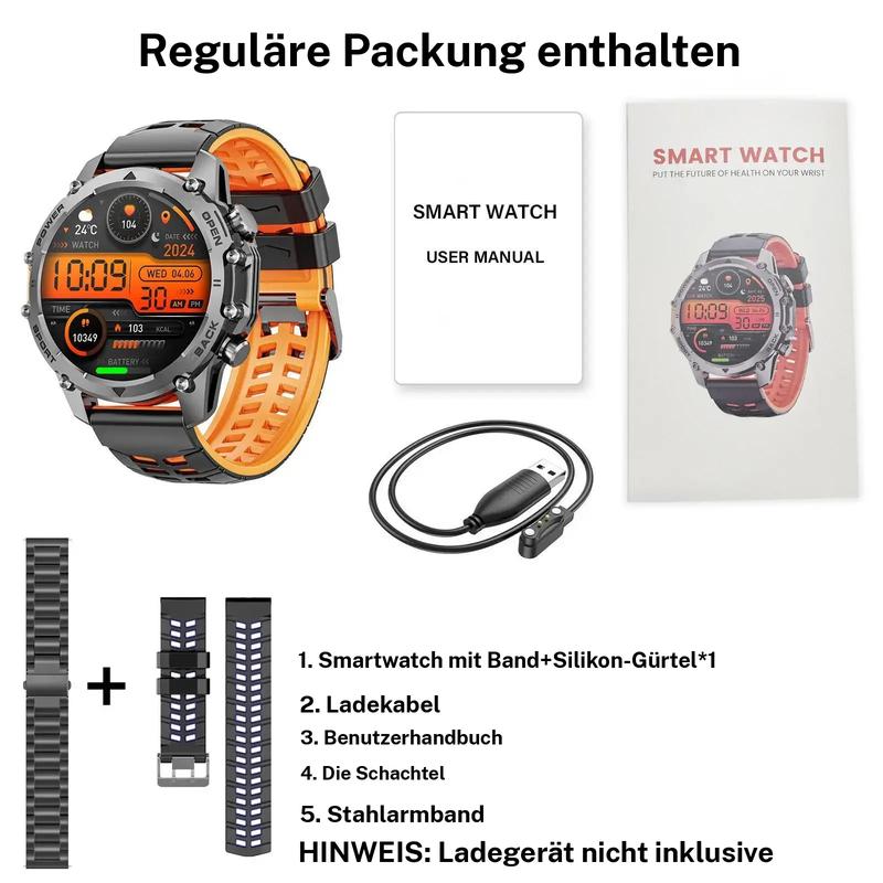 ⌚1.52" HD smartwatch for men – Phone calls and music control – Multiple sports modes – IP68 waterproof – Long battery life – Fitness watch for Android and iPhone