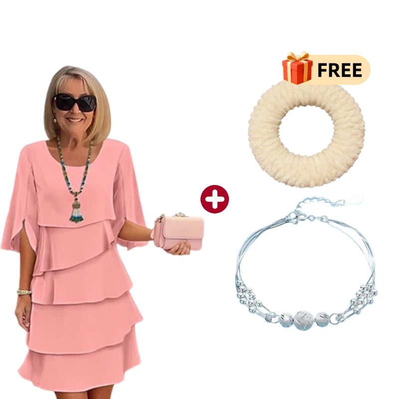 ๐ 50% OFF! Women's Elegant Layered Ruffle Sleeve Dress โ Effortless Style for Every Occasion ๐