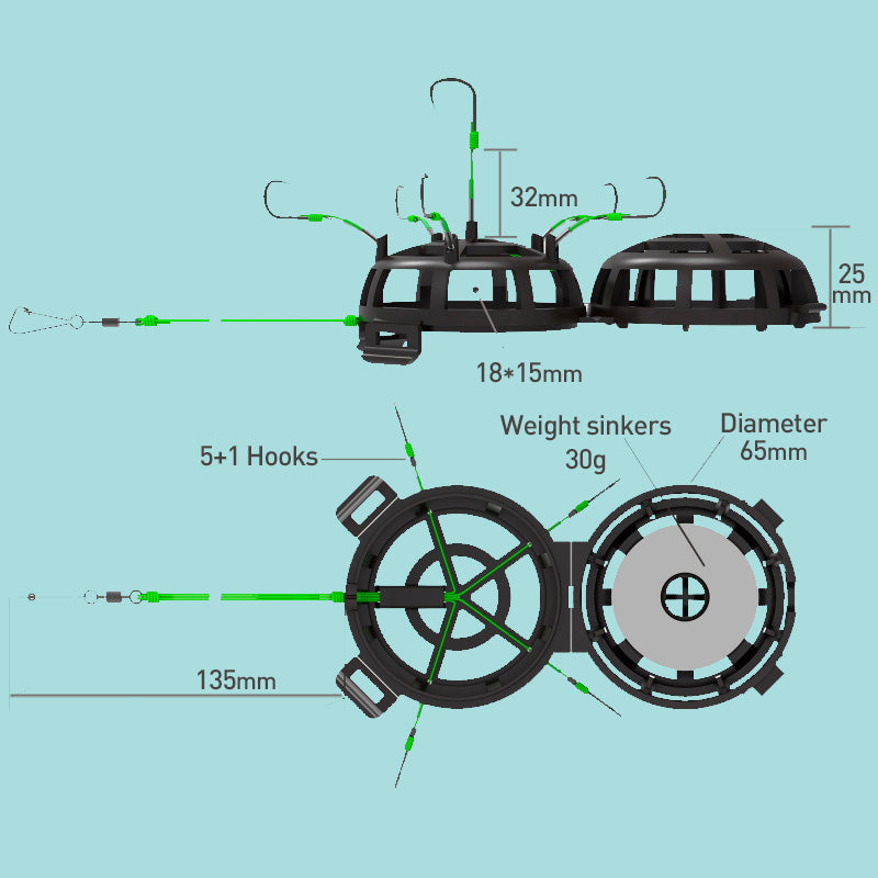 š„2025 Hot Saleš„360° Floating Bait Cage Fishing Hook(50% OFF)