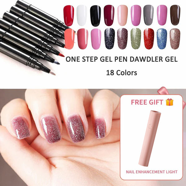 💅🌸Limited Time Buy 1 Get 1 Free - £9.99! ✨One Step Nail Gel Pen🎨Free handheld mini UV nail lamp💡