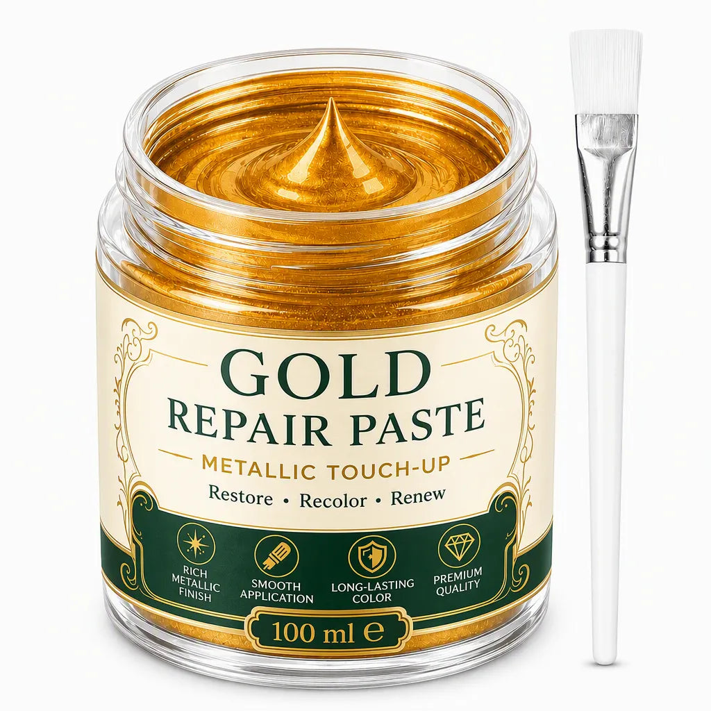 ✨🖌️50% OFF NOW! Metallic Gold Refinishing Repair Paste – Gold Touch-Up Paint Paste, Restore Faded Frames, Furniture & Decor, Brilliant Shiny Metallic Finish