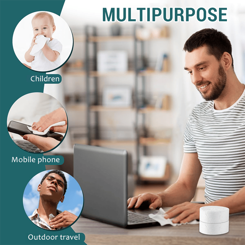 🏆Flash Sale⚡50K+ SOLD!💥EACH ONLY ￡0.06!!!✨Compressed Towel Tablets - 142% high-quality pure cotton