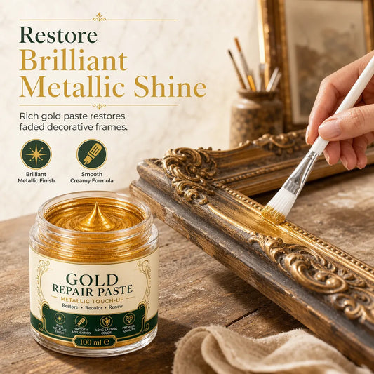 ✨🖌️50% OFF NOW! Metallic Gold Refinishing Repair Paste – Gold Touch-Up Paint Paste, Restore Faded Frames, Furniture & Decor, Brilliant Shiny Metallic Finish