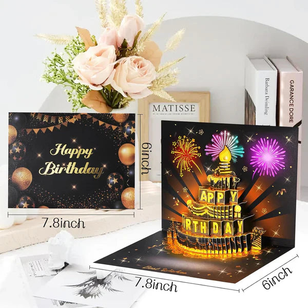 🔥LSAT DAY SALE 70% OFF!!🎉3D Pop Up Musical Birthday Card with Lights & Song🎵🎂