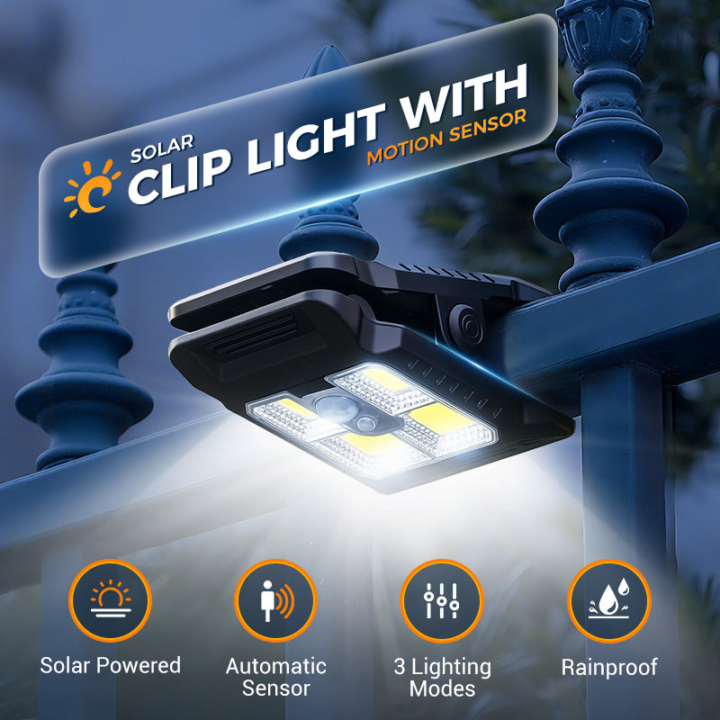 🌿 Solar clip light with motion sensor – 🔥Buy 2 now, get 1 free! Perfect for gardens, balconies, and patios! 🏡✨
