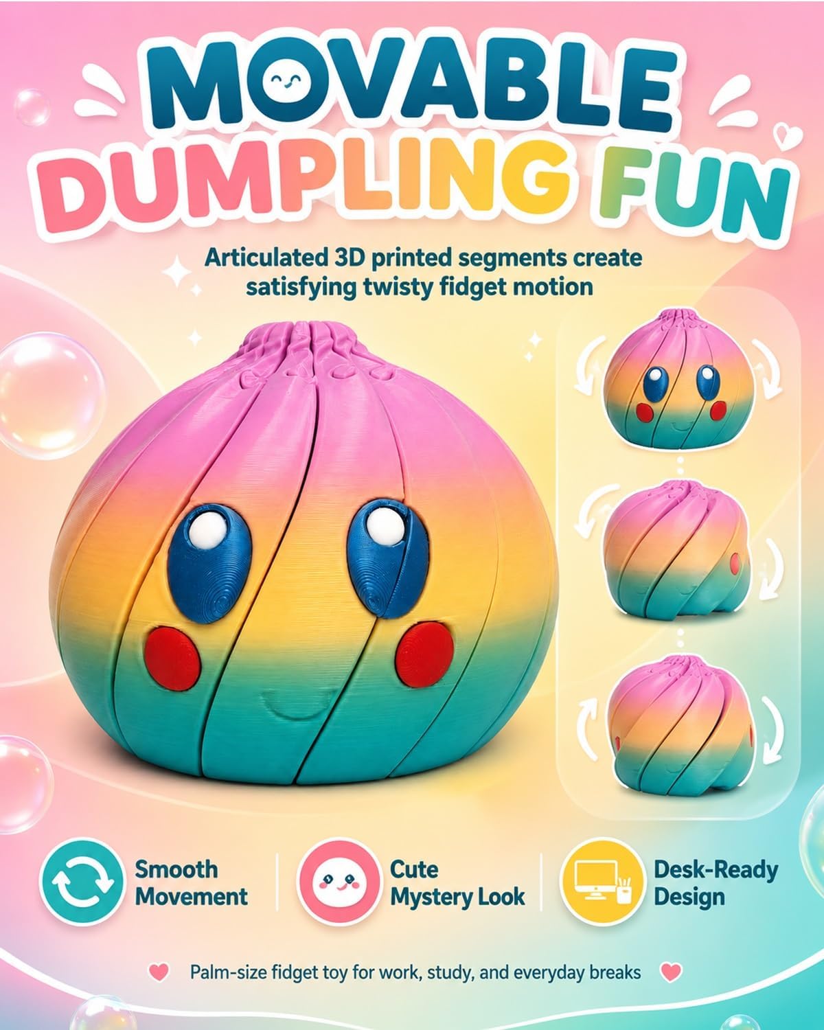 🎁 Hot Sale—50% Off 🦜Dumplings Squishy Rms 3D Printed Dumpling Mystery Box Fidget Toy Mini Blind Surprise Stress Ball Sensory Food Squeeze Novelty Desk Gift Adults Party Favor Classroom Prize Stocking
