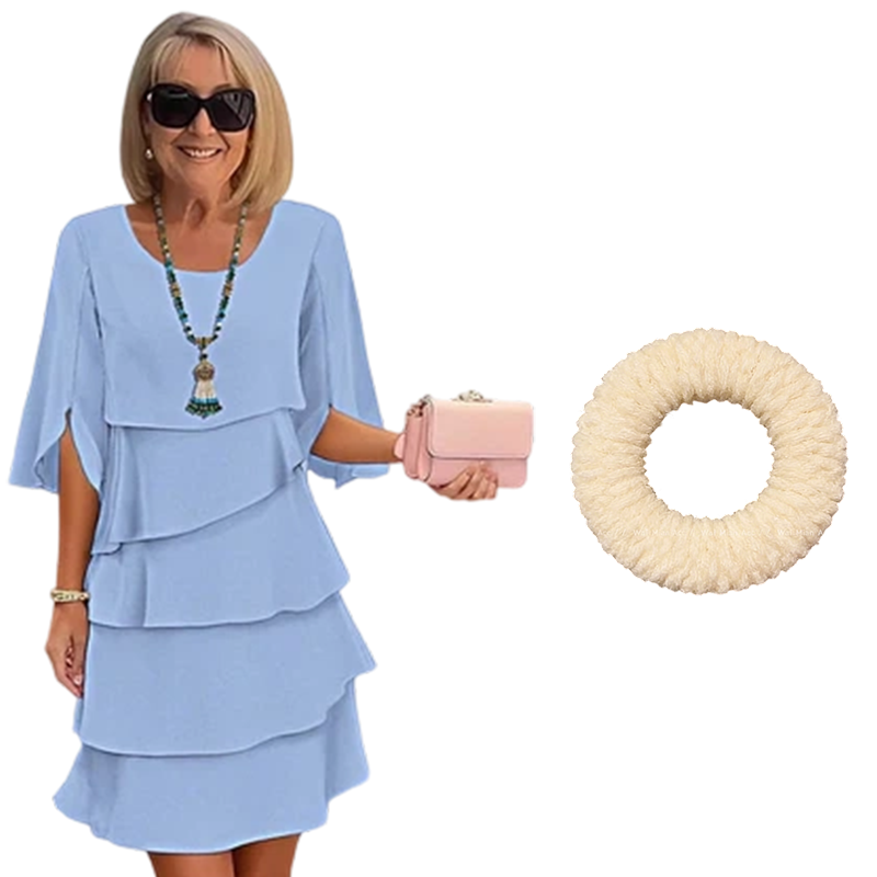 🎁 50% OFF! Women's Elegant Layered Ruffle Sleeve Dress – Effortless Style for Every Occasion 💃