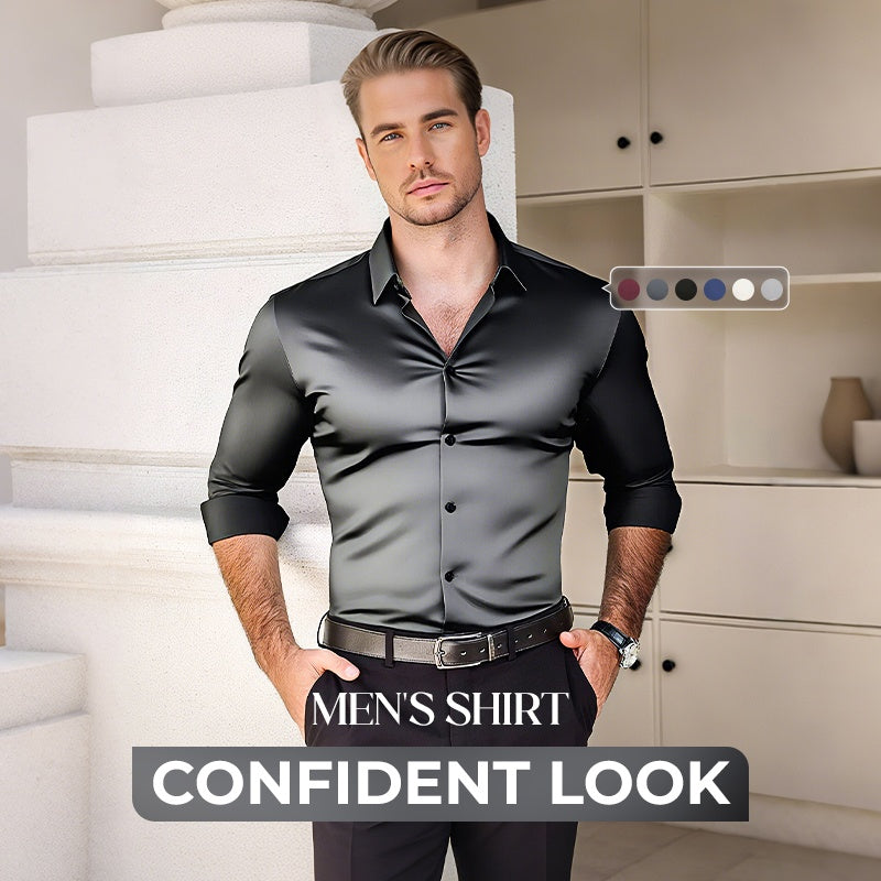 🔥Black-Friday-Mega-Angebot – 50 % Rabatt!🔥Men's Solid Color Lapel Long Sleeve Button-Down Shirts