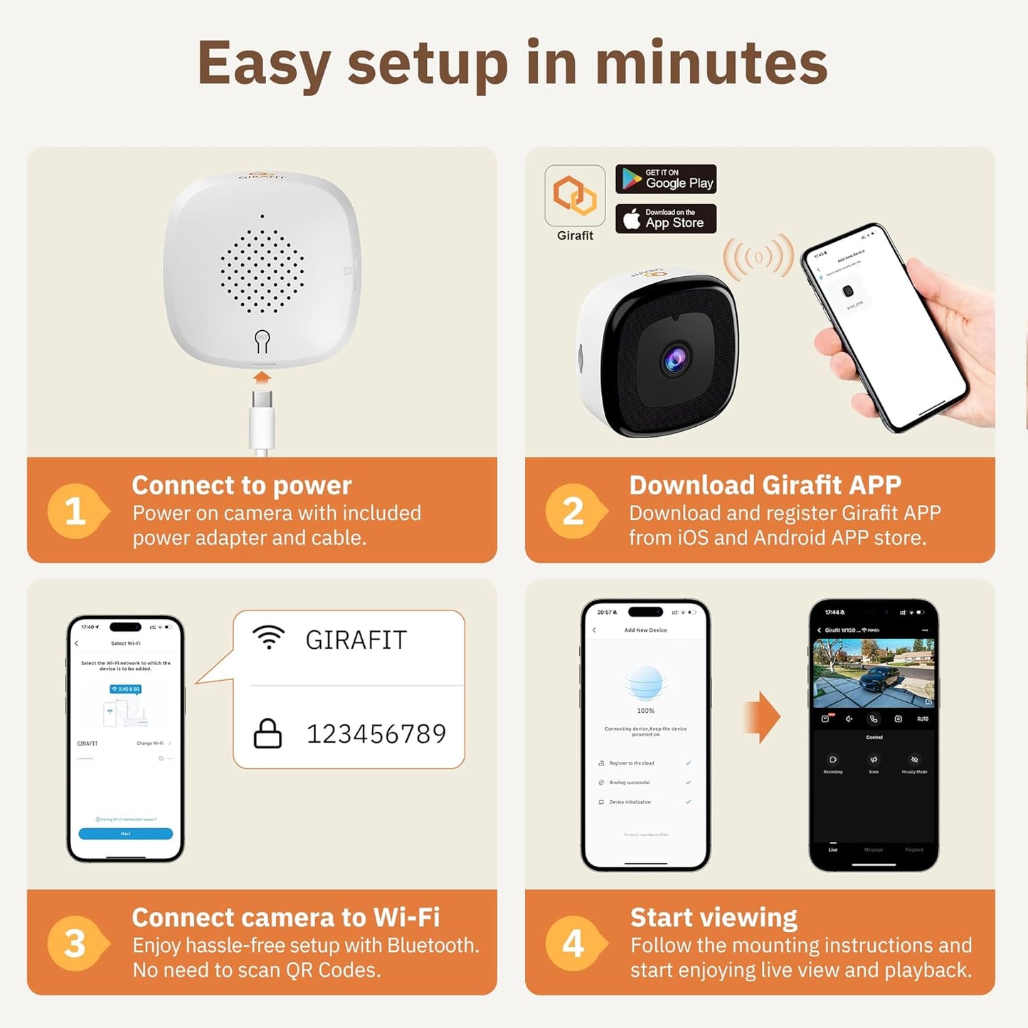 3MP 2K Window Camera,2.4GHz & 5GHz WiFi Indoor Cameras,ChromaMax Al Color Night Vision,Person & Motion Detection,Easy & Quick Install