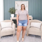 👖High Rise Frayed Hem Cut Off Dad Shorts