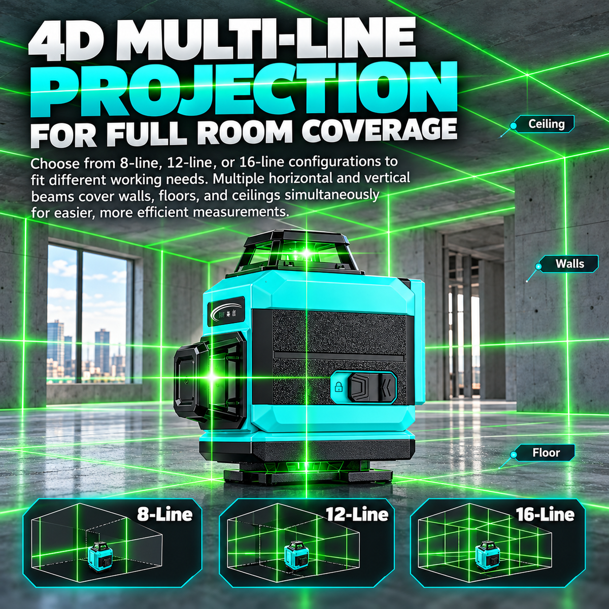 Outdoor 360 degree Laser Level  for Construction Tiling