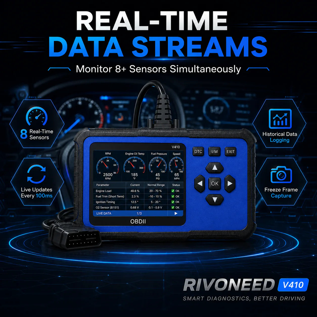 🔧🚗 49% off ⚡ Professional OBD2 scanner – Full diagnostics, one-click reset & 8 languages! Compatible with all vehicles from 1996 onwards 📊💡