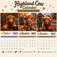 ⏳LAST DAY SALE ONLY ￡7.99!!🔥2027 Funny Highland Cow Wall Calendar | A4 Hanging Calendar | Designed by Isabel Kline