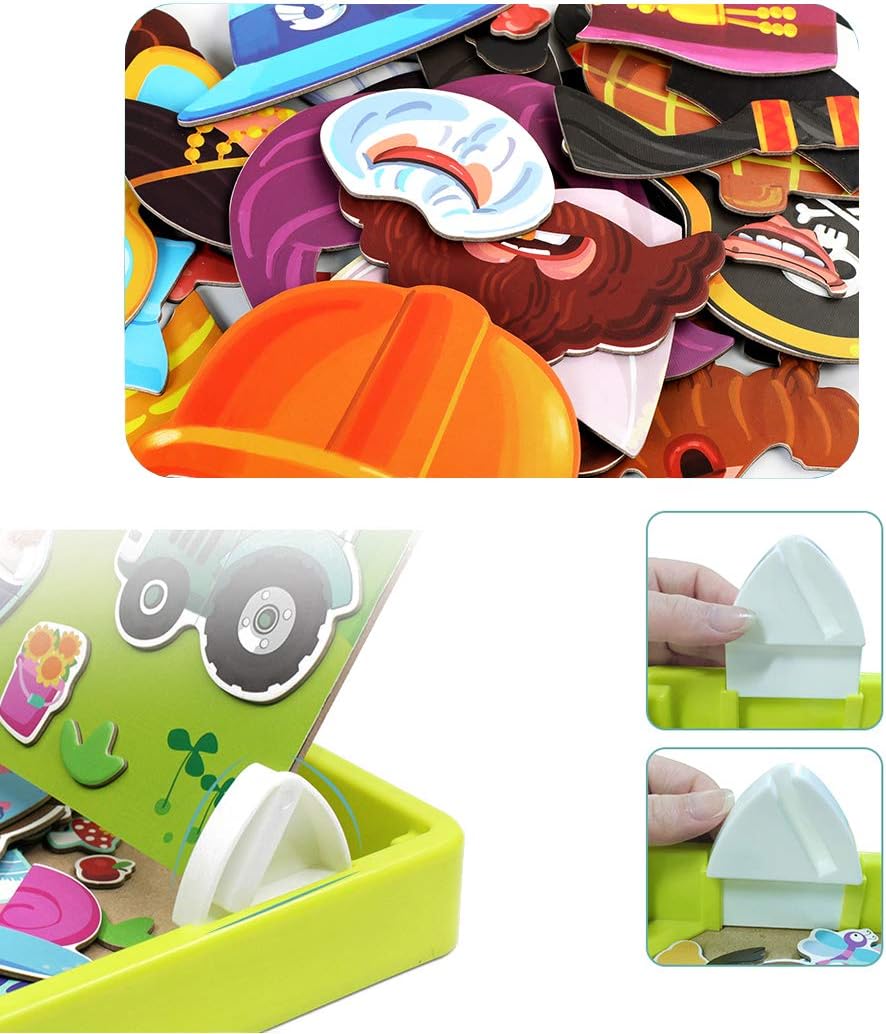Magnetic Puzzles Face Dress Up Travel Game Double Side Preschool Educational Learning Toy for Kids