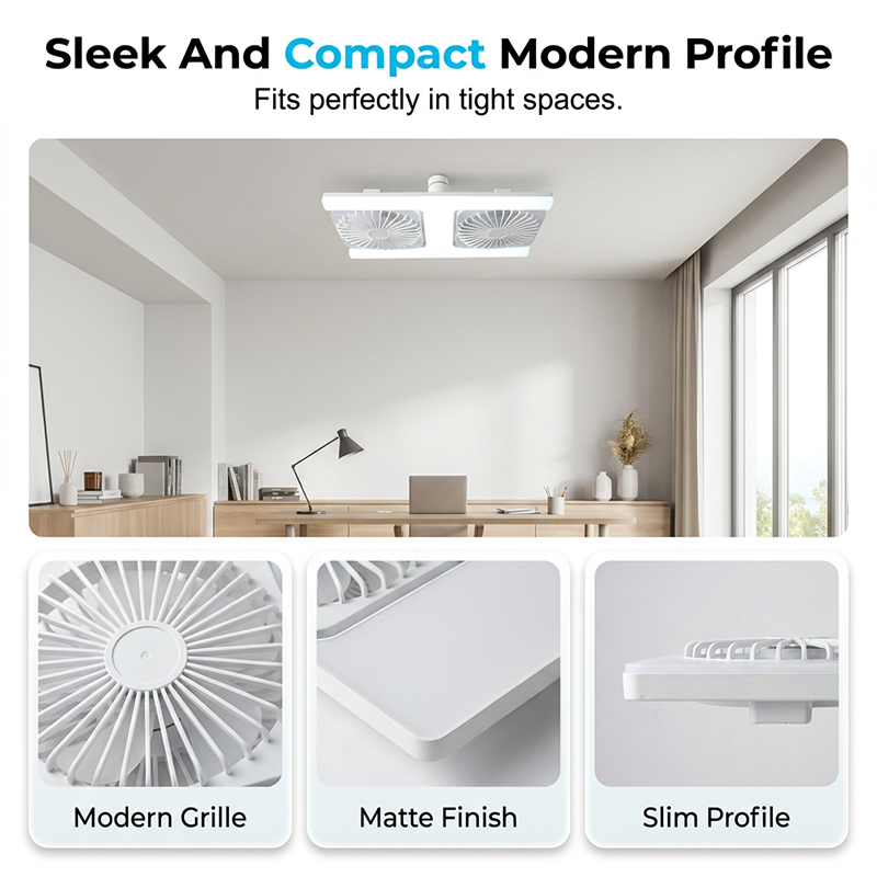 🌬️✨ Dual ceiling fan with LED light – modern design with remote control for the living room and bedroom