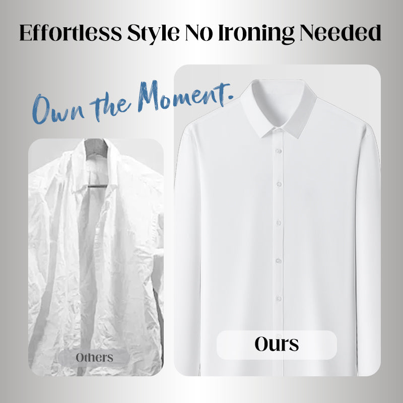 🔥Black-Friday-Mega-Angebot – 50 % Rabatt!🔥Men's Solid Color Lapel Long Sleeve Button-Down Shirts