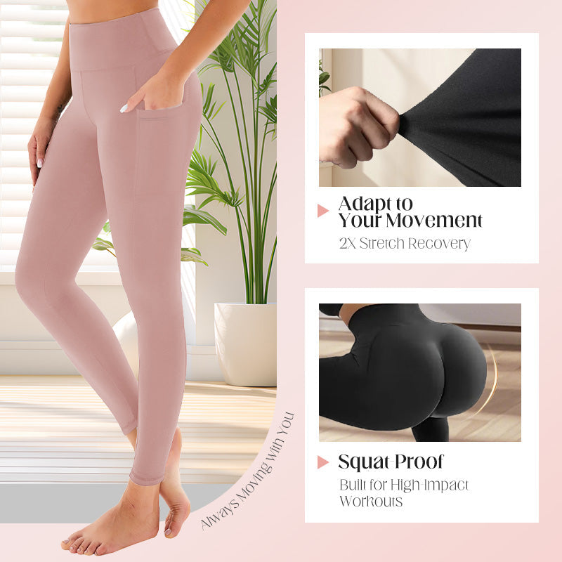🌸High-Waisted Butt Lifting Tummy Control Shaping Training Leggings with Side Pocket