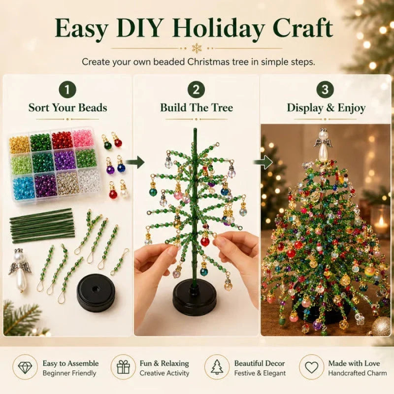 🎄✨ DIY Christmas tree bead kit – 🎅 Create your own sparkling Christmas decoration