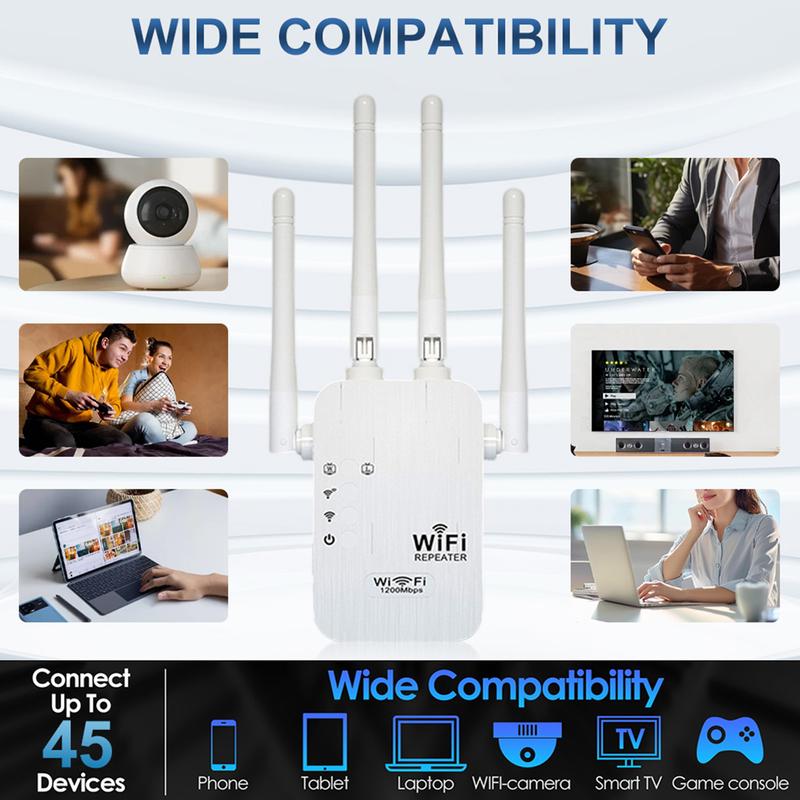 🥳2026 HOT SALE🥳💞50K+ SOLD!🚀📶 Dead Zones? Gone for Good! 1200Mbps WiFi Extender – Covers 10,000 sq.ft & 50 Devices. 🏡✨