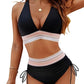 💃Summer Sale 49% OFF💃 High Waisted Tummy Control Color Block Bikini Sets