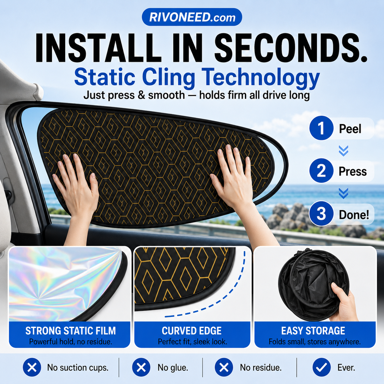 🏆 Last Day Special Price £8.99 ! ⏰Universal Car Side Window Sun Shades