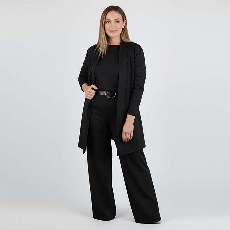 Elegant Longline Cardigan & Top & Pants 3-Pieces Set