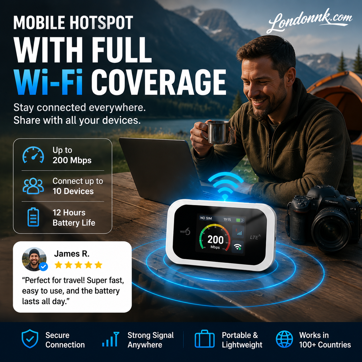 2026 HOT SALE50K+ SOLD! 50% OFF! Mobile Hotspot – Portable WiFi, full coverage anywhere. No contract, no setup. Stay connected on the go!