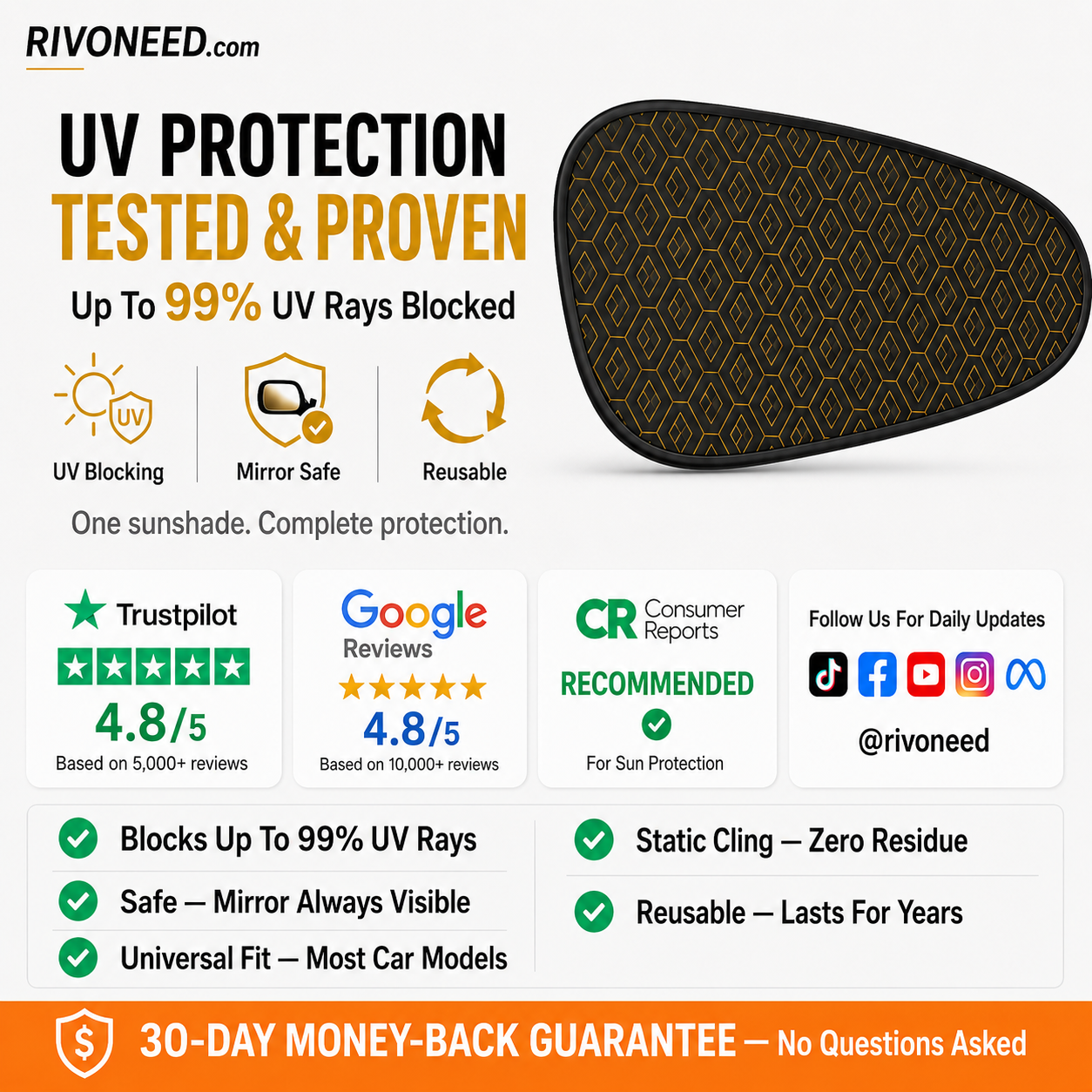 🏆 Last Day Special Price £8.99 ! ⏰Universal Car Side Window Sun Shades