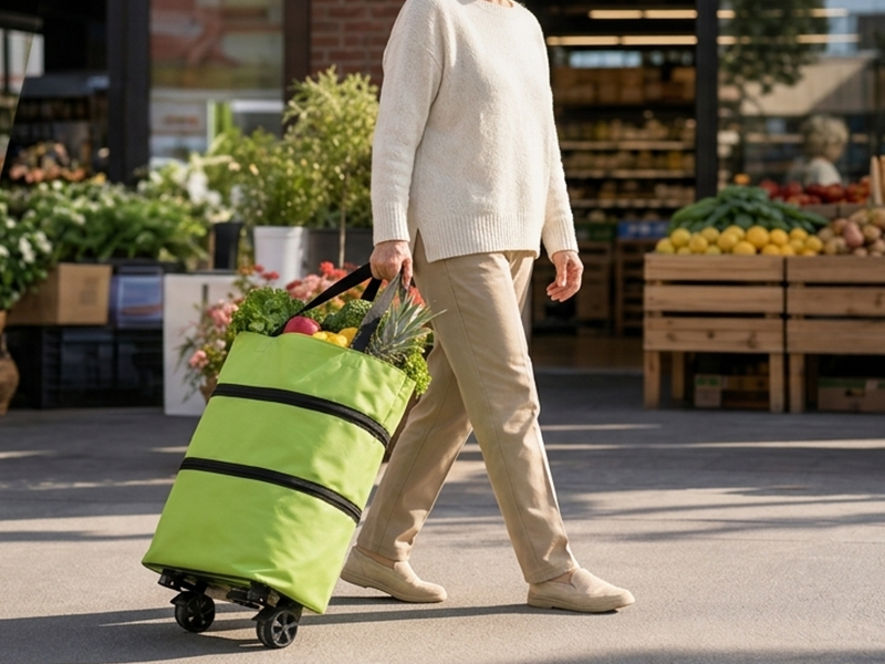 After carrying groceries with the rolling tote
