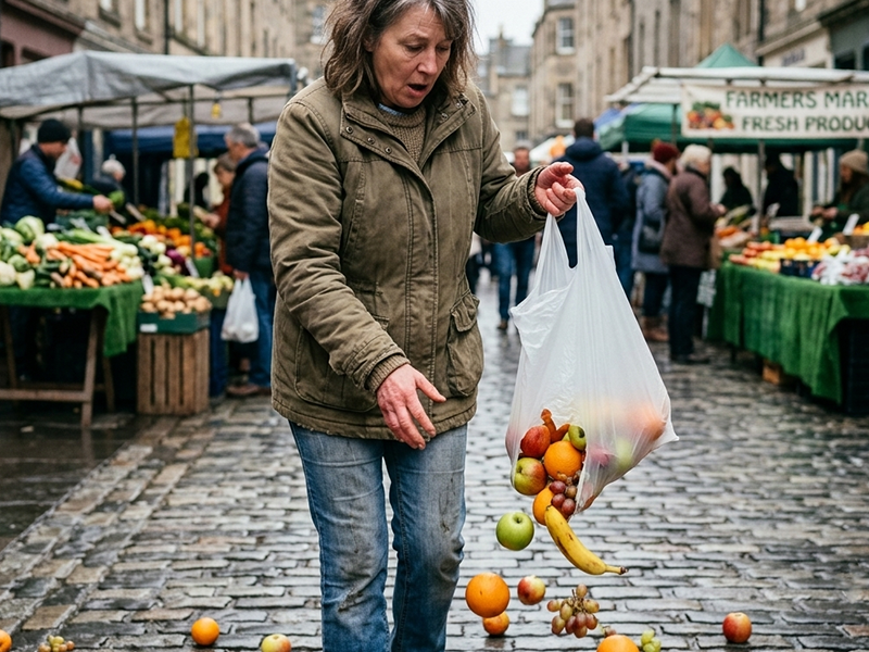 Weak plastic grocery bags