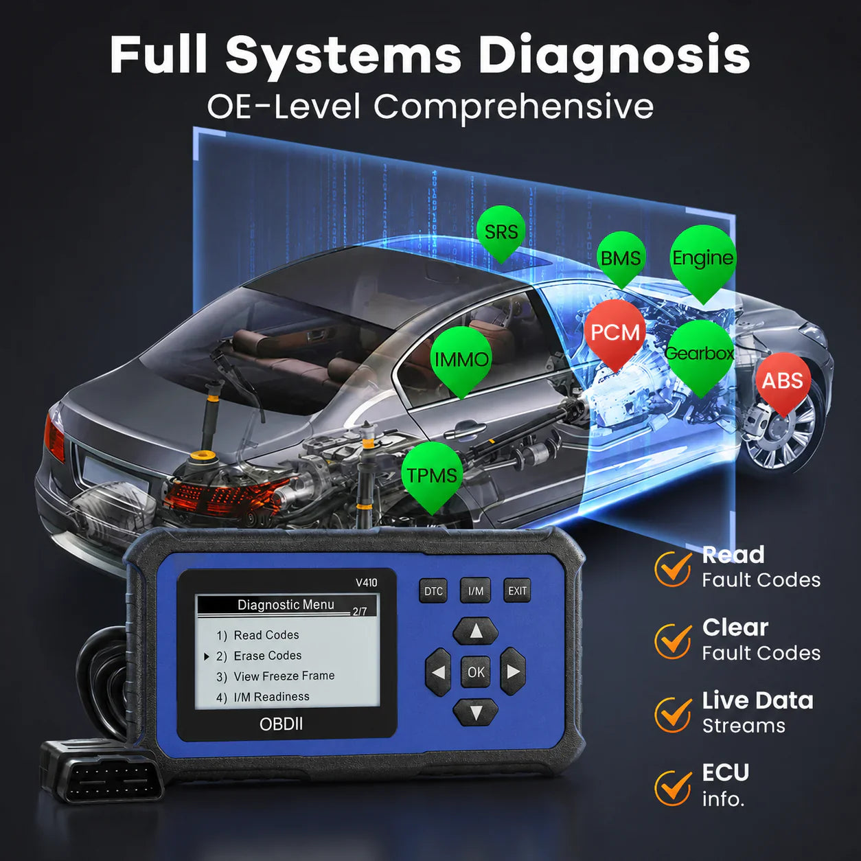 🔧🚗 49% off ⚡ Professional OBD2 scanner – Full diagnostics, one-click reset & 8 languages! Compatible with all vehicles from 1996 onwards 📊💡