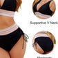 💃Summer Sale 49% OFF💃 High Waisted Tummy Control Color Block Bikini Sets