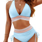 💃Summer Sale 49% OFF💃 High Waisted Tummy Control Color Block Bikini Sets