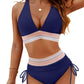 💃Summer Sale 49% OFF💃 High Waisted Tummy Control Color Block Bikini Sets