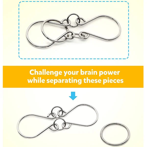 ✨50% OFF - While Supplies Last✅--Metal Puzzle Ring Set (8-Piece) Blue Edition Brain Teaser Game