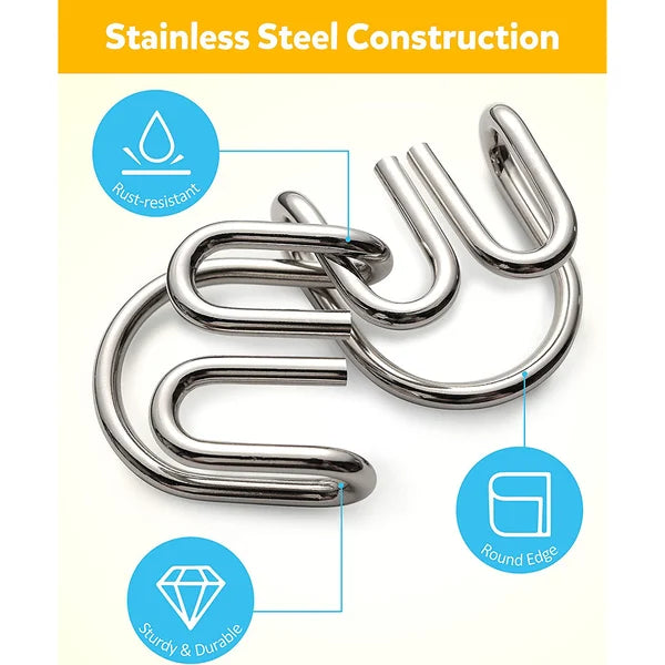 ✨50% OFF - While Supplies Last✅--Metal Puzzle Ring Set (8-Piece) Blue Edition Brain Teaser Game