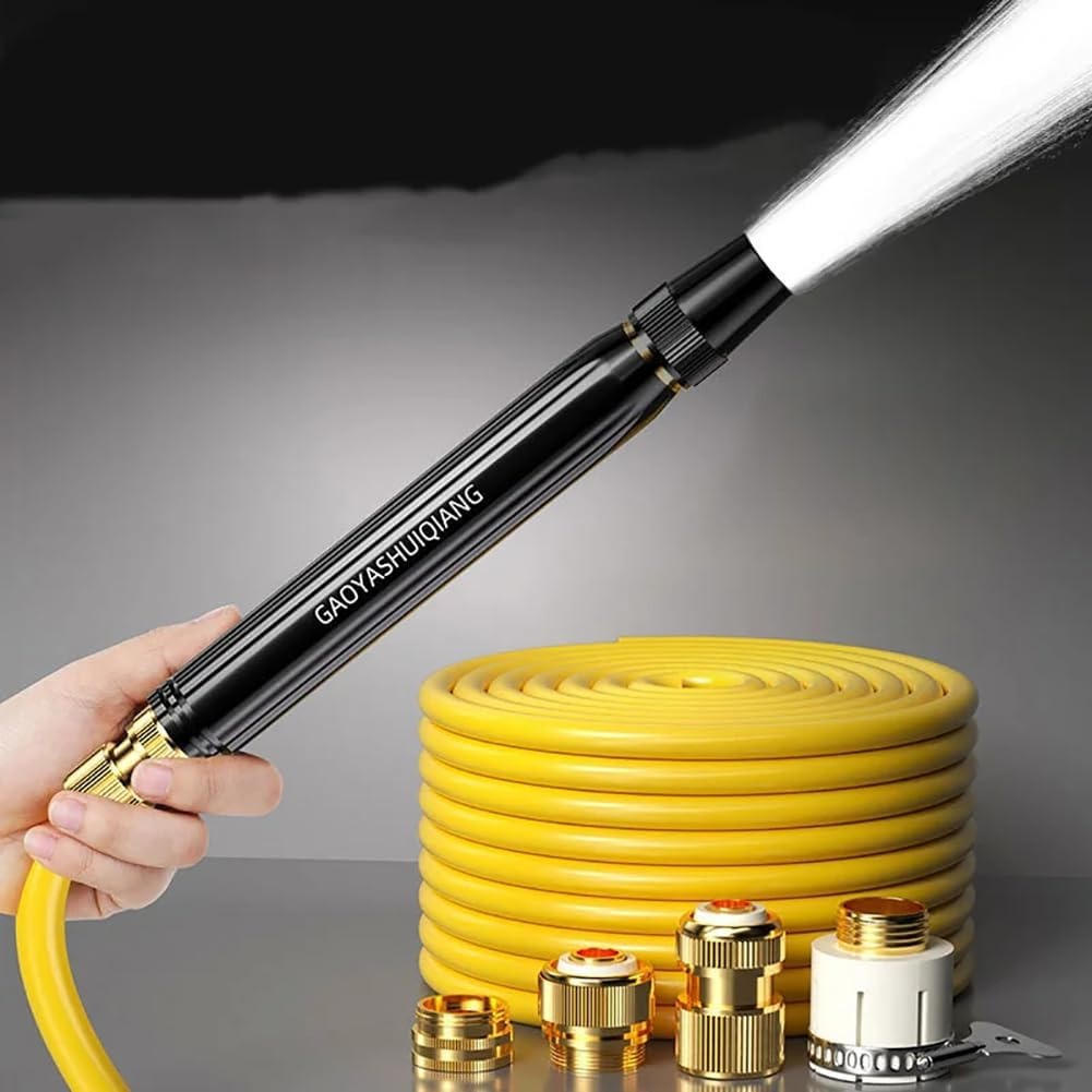 🏆LAST DAY SALE ONLY ￡7.69!!🔥Home high-pressure car wash water gun with booster nozzle and hose, a must-have for watering plants and vegetables, and car washing.👍💦