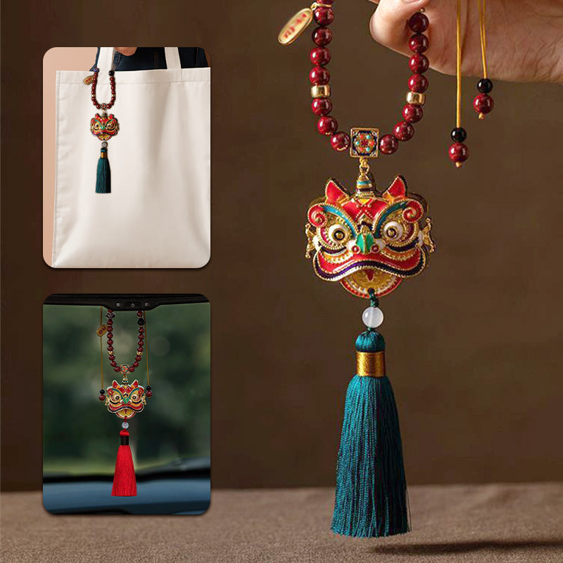 Brass Lion Rearview Mirror Car Pendant