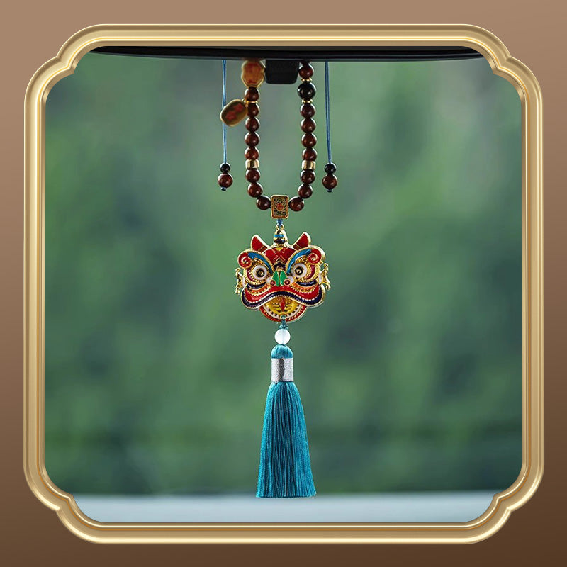 Brass Lion Rearview Mirror Car Pendant