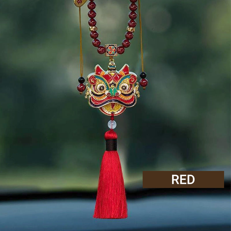 Brass Lion Rearview Mirror Car Pendant