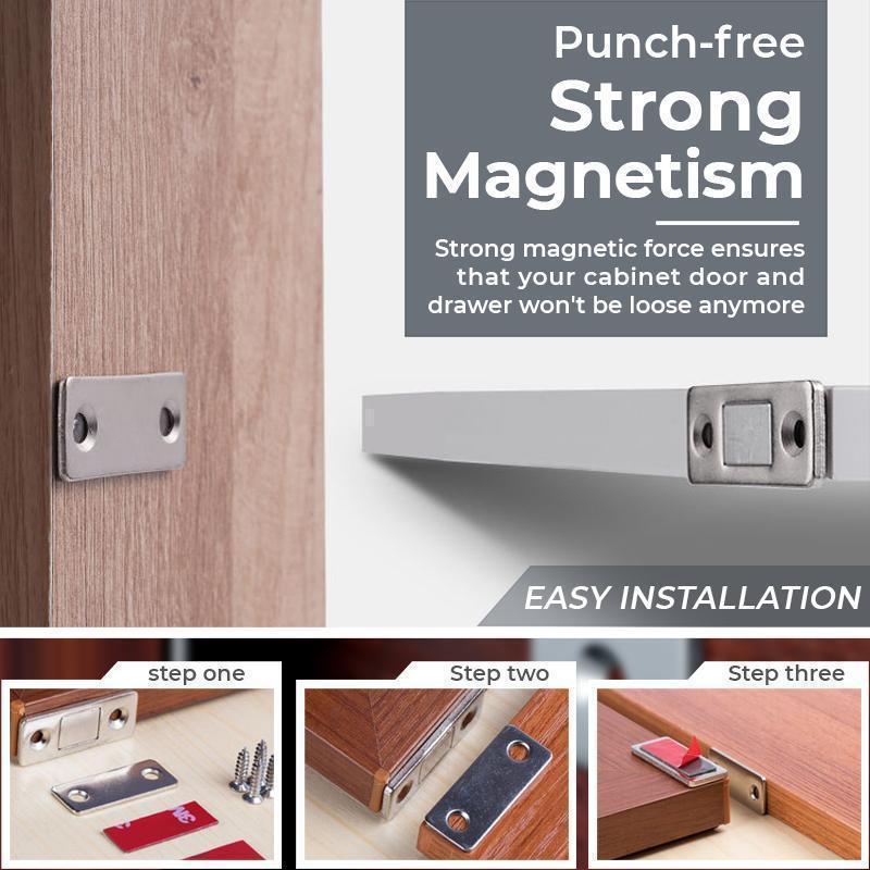 🚪 BUY 3 GET 1 FREE! 🔥 Non-Perforated Magnetic Door Closer - Easy Installation & Silent Closure, Ideal for Home and Office ✨