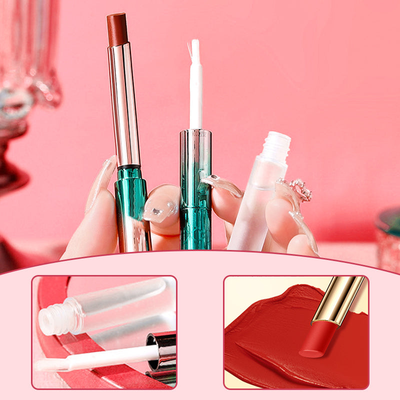 🔥Buy 1 Free 1 💕2-in-1 Waterproof Matte Lipstick & Clear Lip Gloss💕