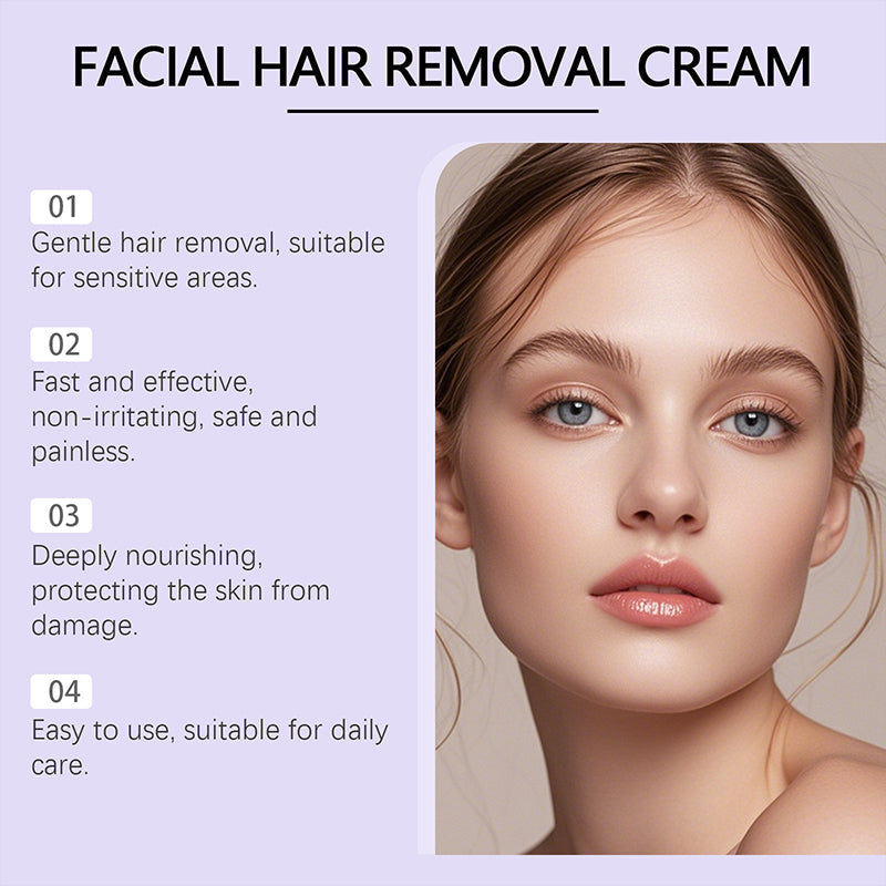 ⏰ Now only 50% off!🔥Buy 1 Get 1 Free🔥Gentle and Painless Facial Hair Removal Cream
