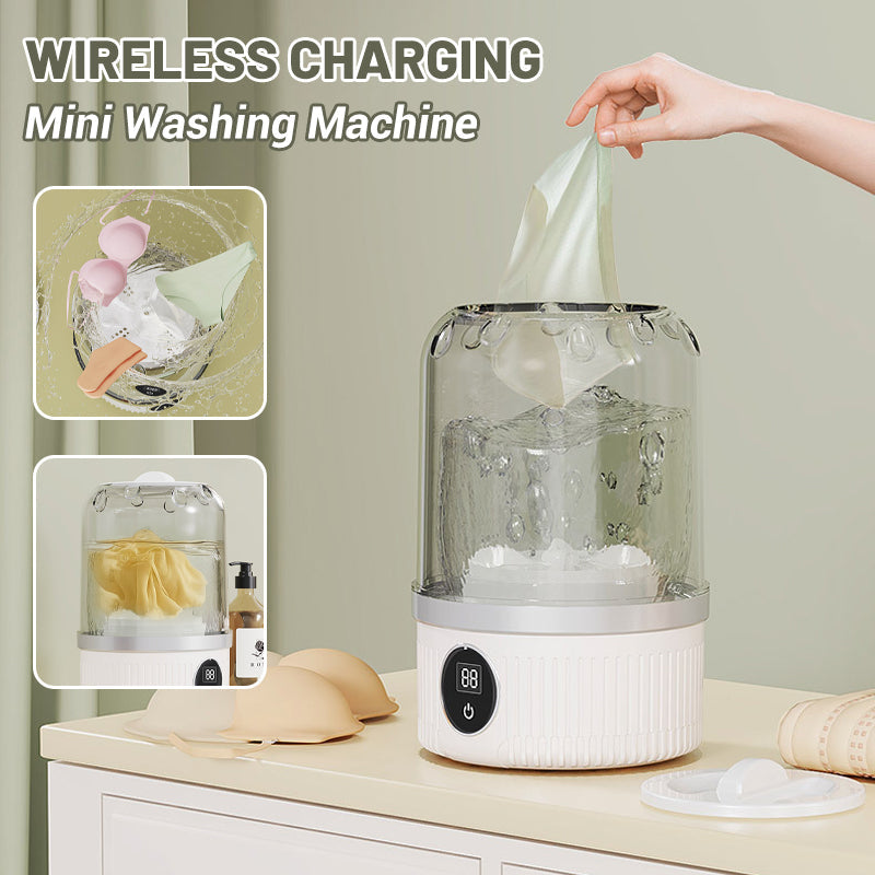 🎁Free your hands.🥰Wireless Charging Mini Washing Machine