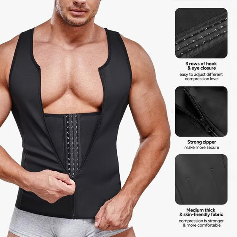 🔥2025 Hot Sale 50% OFF🔥Men's Zipper Waist Trainer Trimmer Vest