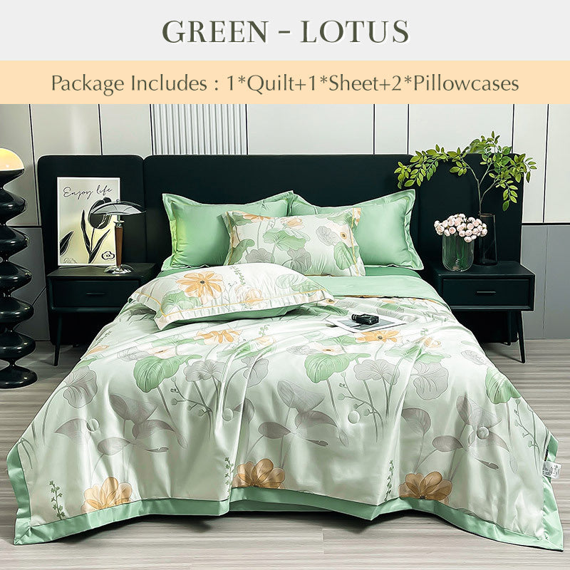 🔥 2025 Hot Sale 49% OFF🔥Breathable & Cooling Quilt 4-Piece Set