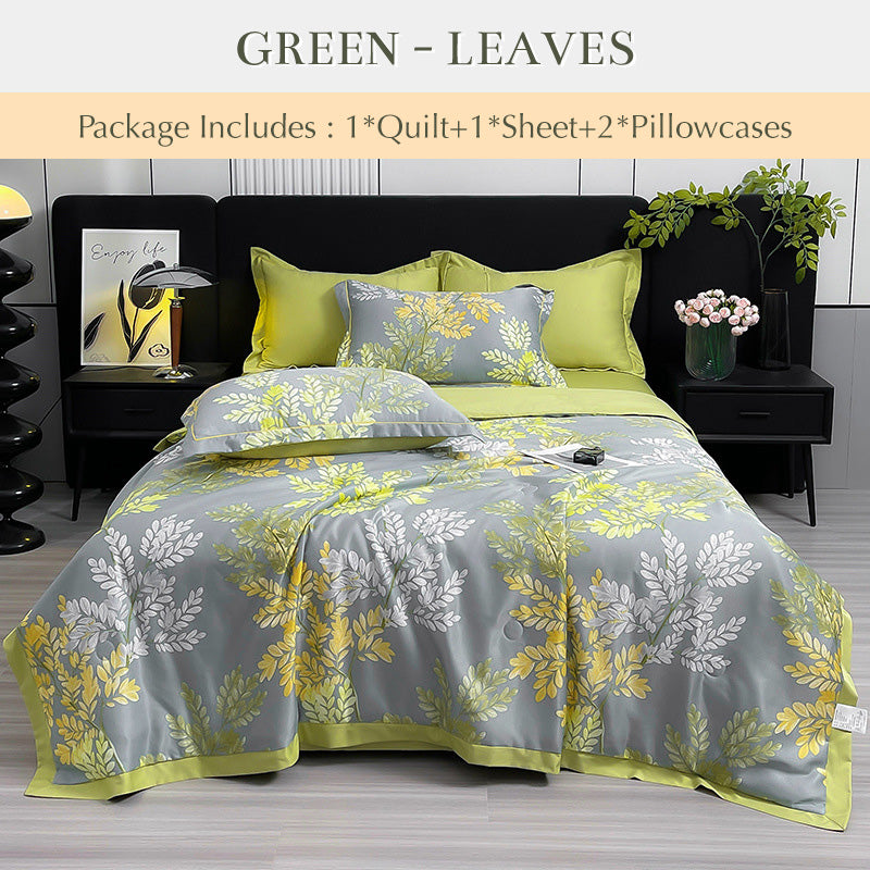 🔥 2025 Hot Sale 49% OFF🔥Breathable & Cooling Quilt 4-Piece Set