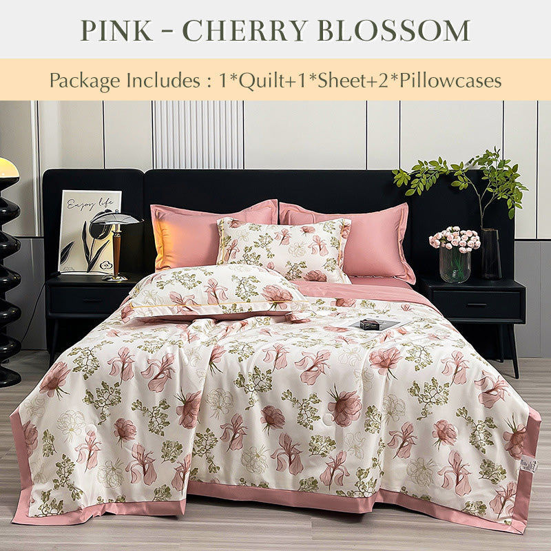 🔥 2025 Hot Sale 49% OFF🔥Breathable & Cooling Quilt 4-Piece Set