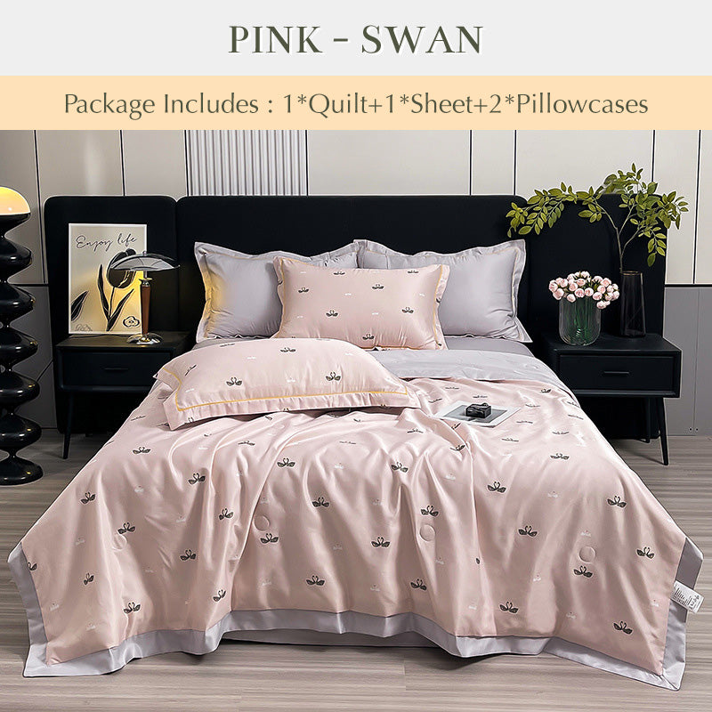 🔥 2025 Hot Sale 49% OFF🔥Breathable & Cooling Quilt 4-Piece Set