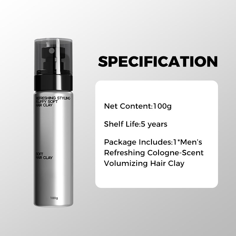 Men’s Refreshing Cologne-Scent Volumizing Hair Clay